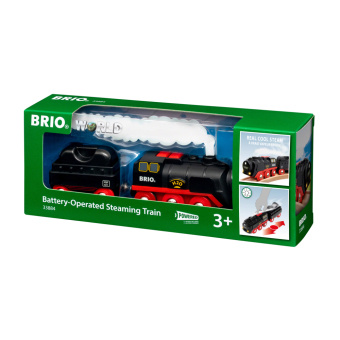 Joc / Jucărie BRIO World 33884 Batterie-Dampflok mit Wassertank - Lokomotive mit echtem kühlen Dampf und Wasserbehälter zum Nachfüllen - Empfohlen ab 3 Jahren 