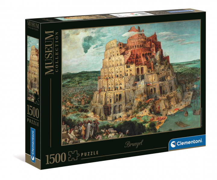Játék Puzzle 1500 muzeum Bruegel The Tower of Babel 31691 Clementoni