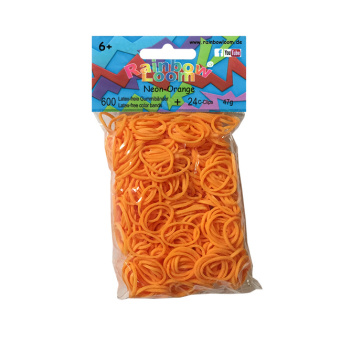 Joc / Jucărie Rainbow Loom® Gummibänder Neon-Orange 