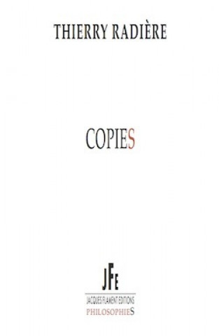 Knjiga COPIES RADIÈRE
