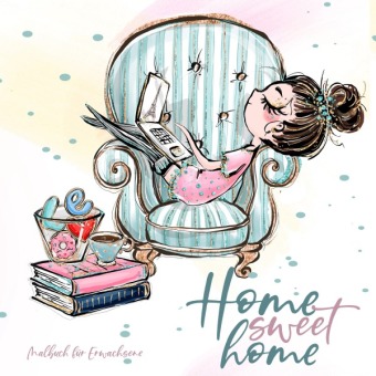 Carte Home Sweet Home - Malbuch für Erwachsene Musterstück Grafik