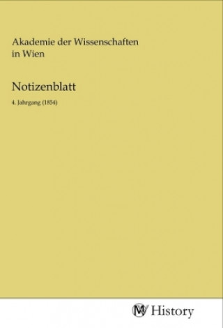 Knjiga Notizenblatt Akademie der Wissenschaften in Wien