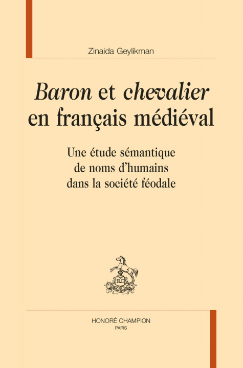 Книга BARON ET CHEVALIER EN FRANÇAIS MÉDIÉVAL GEYLIKMAN