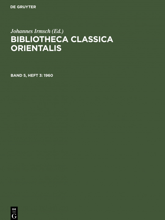 Carte Bibliotheca Classica Orientalis 