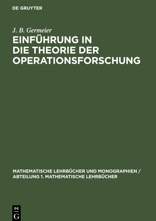 Kniha Einfuhrung in die Theorie der Operationsforschung 