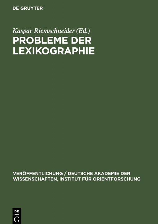 Kniha Probleme der Lexikographie 