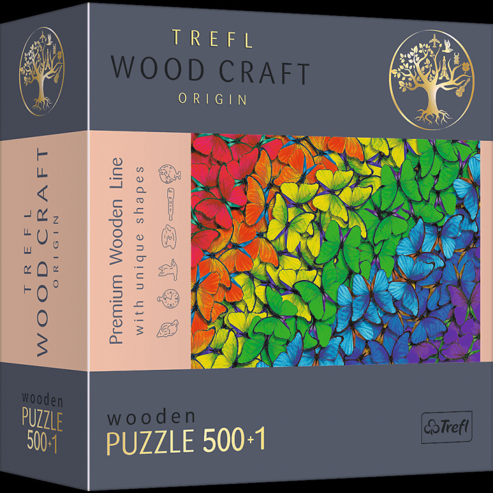 Játék Dřevěné puzzle Duhoví motýli 501 dílků 