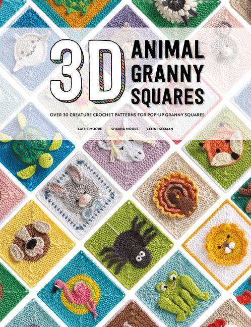Kniha 3D Animal Granny Squares Sharna Moore