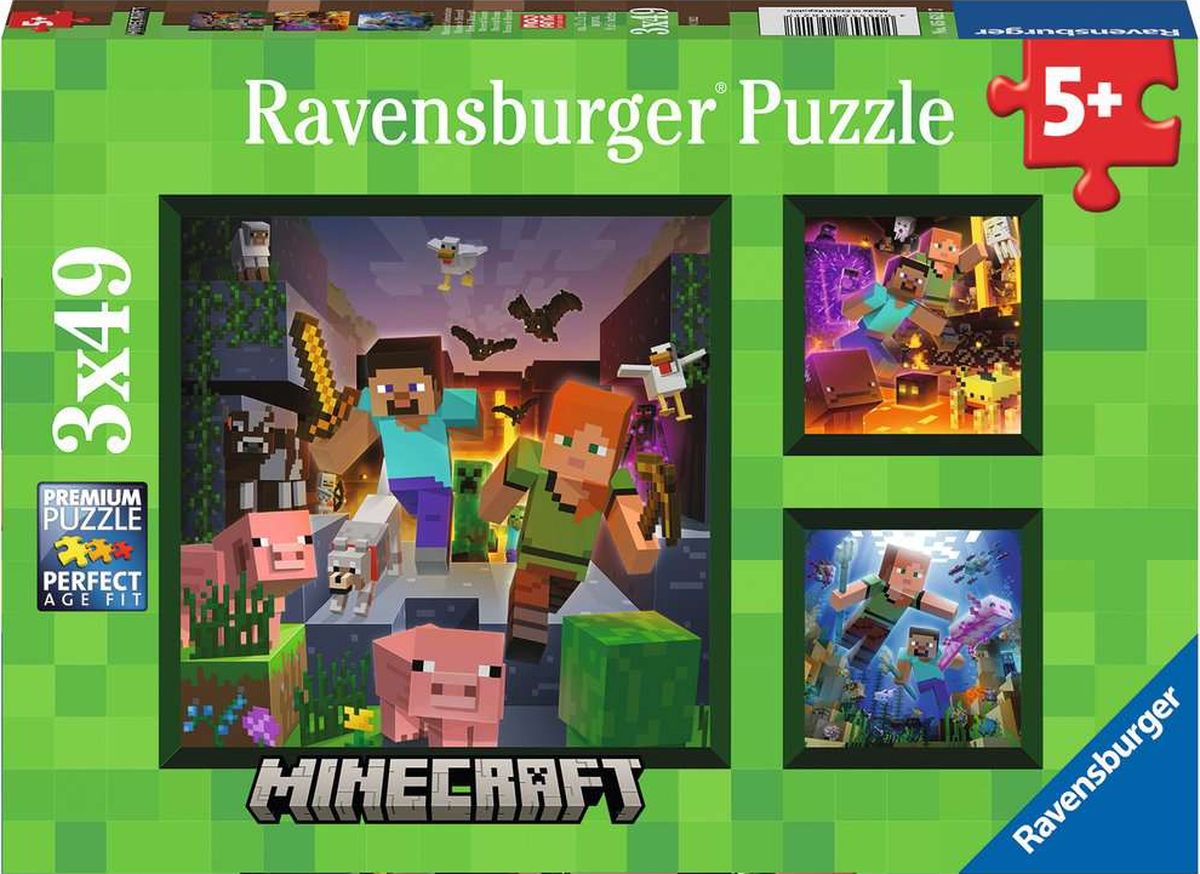 Igra/Igračka Ravensburger Puzzle - Minecraft Biomes 3x49 dílků 