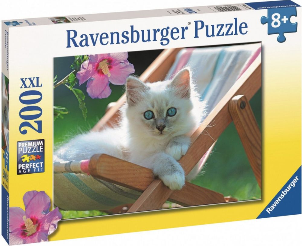 Spiel/Spielzeug Ravensburger Puzzle - Kotě na lehátku 200 dílků 