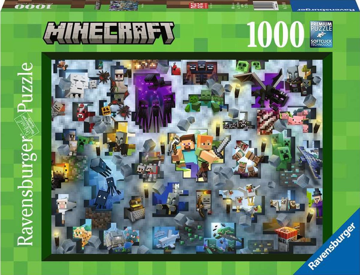 Játék Ravensburger Puzzle Challenge - Minecraft 1000 dílků 