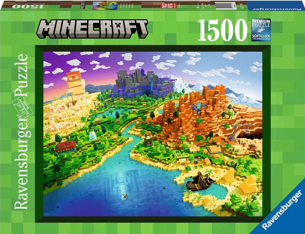 Játék Ravensburger Puzzle Minecraft - Svět Minecraftu 1500 dílků 
