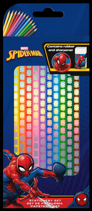 Carte Kredki Spiderman 12 kolorów + gumka + temperówka MV15958 