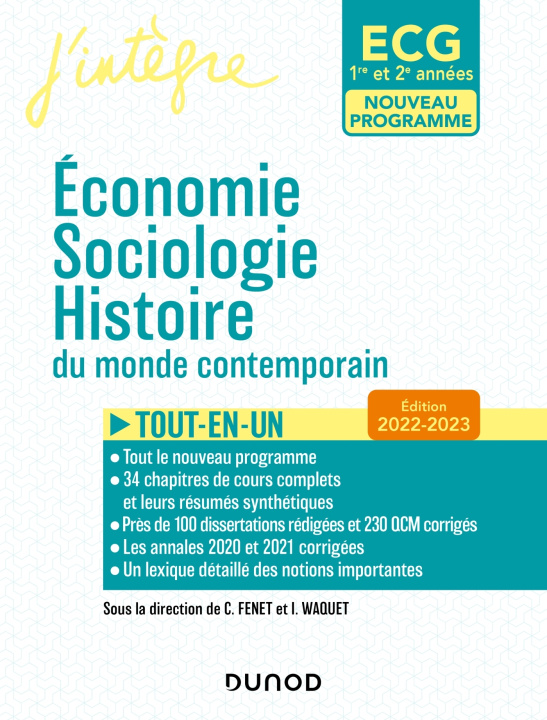 Kniha ECG 1 ET ECG 2 -  Economie, Sociologie, Histoire du monde contemporain 2022-2023 Catherine Fenet
