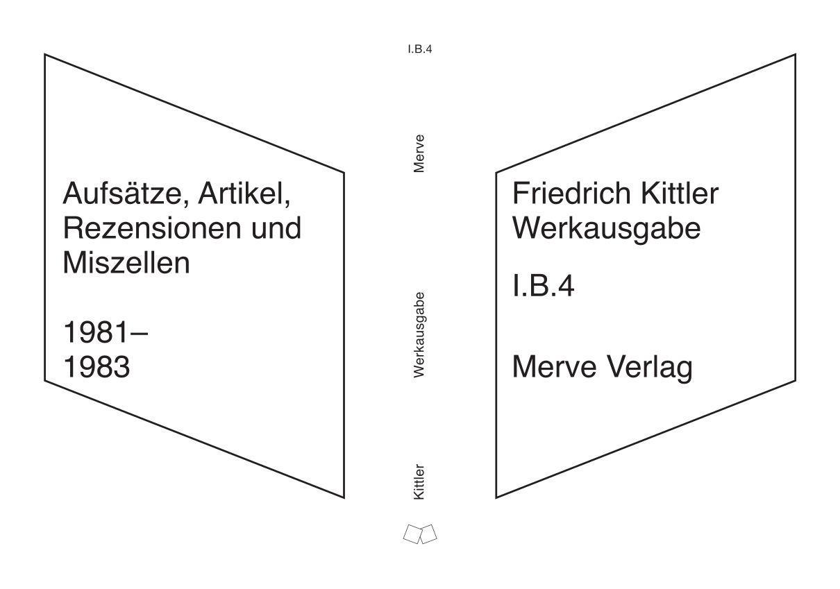 Kniha Werkausgabe Friedrich Kittler