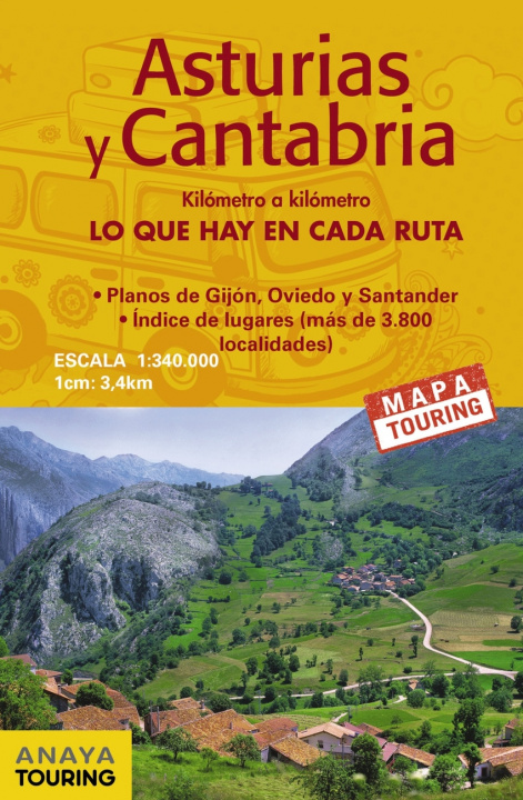 Kniha Mapa de carreteras Asturias y Cantabria (desplegable), escala 1:340.000 