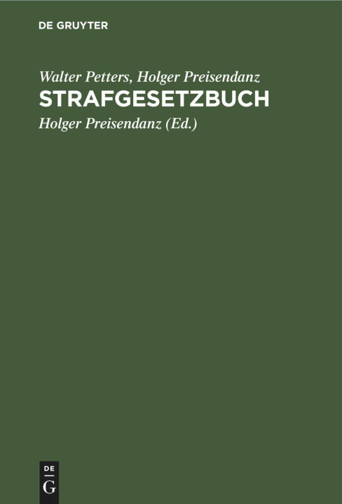 Buch Strafgesetzbuch Holger Preisendanz