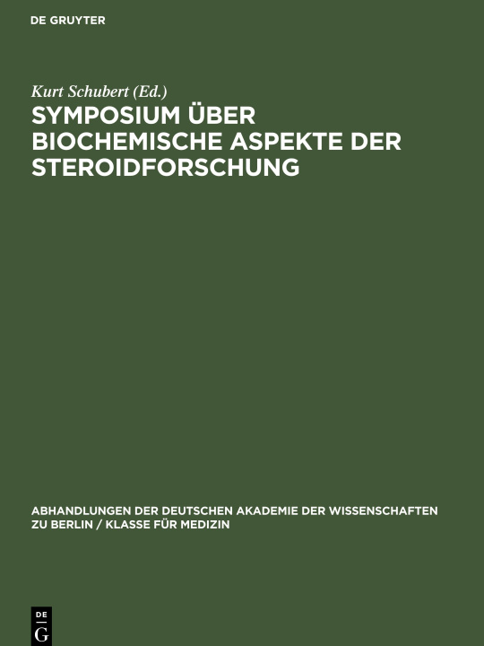 Kniha Symposium uber biochemische Aspekte der Steroidforschung 