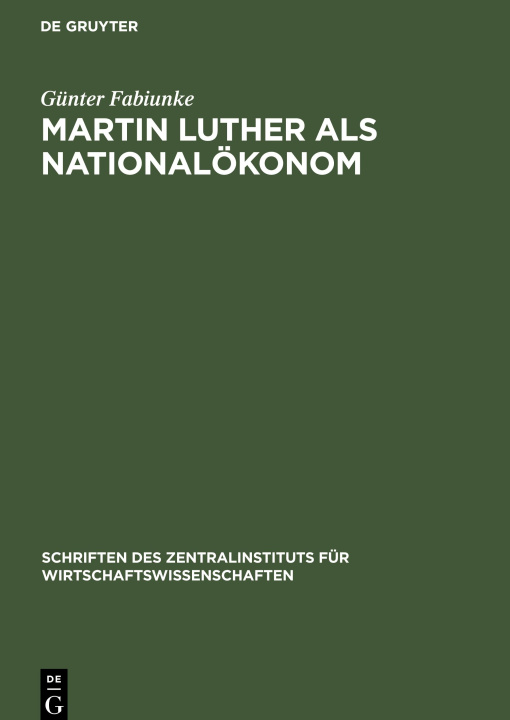 Carte Martin Luther als Nationaloekonom 
