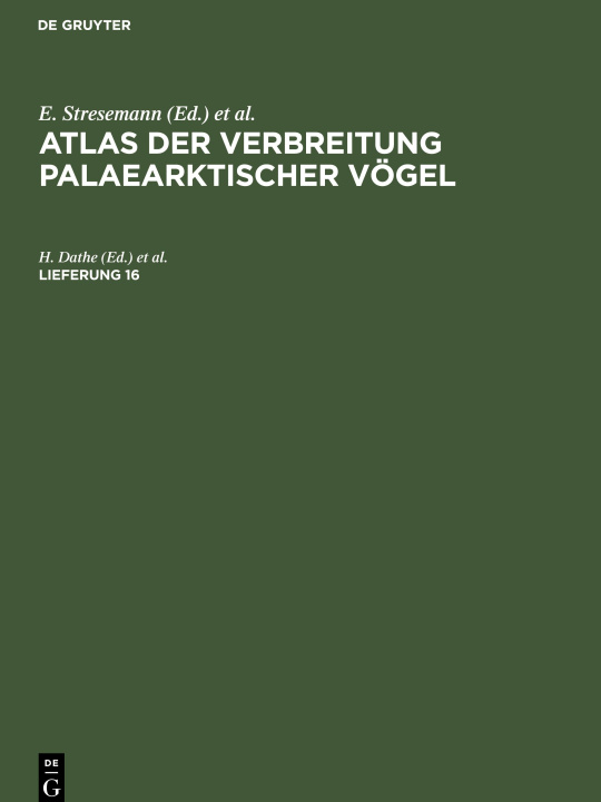 Könyv Atlas der Verbreitung palaearktischer Voegel L. A. Portenko