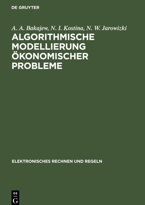Knjiga Algorithmische Modellierung oekonomischer Probleme N. I. Kostina