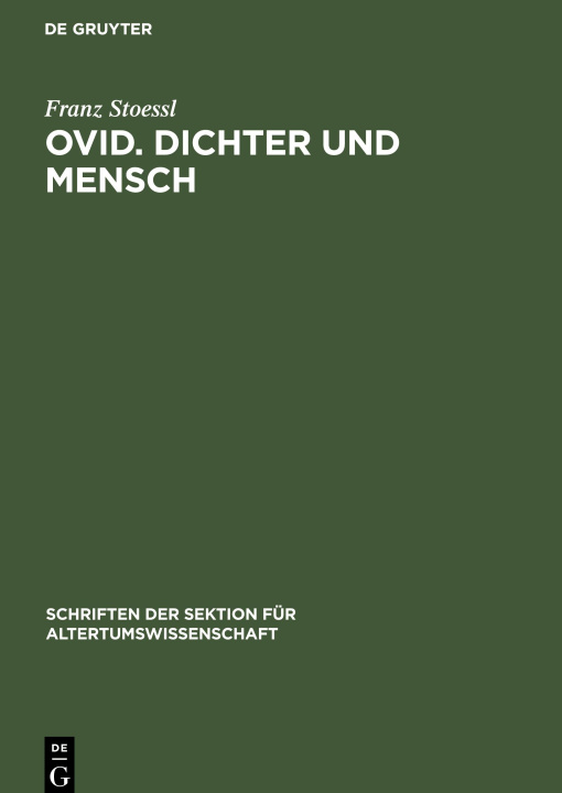 Book Ovid. Dichter und Mensch Franz Stoessl