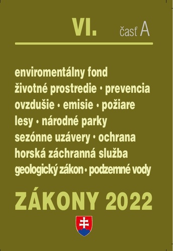 Kniha Zákony VI-A/2022 – životné prostredie 