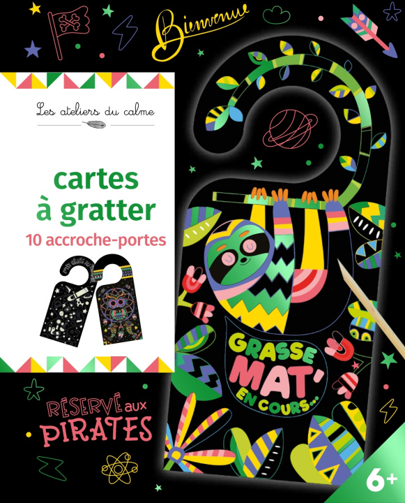 Articole de papetărie Cartes à gratter - 10 accroche-portes - pochette avec accessoires 