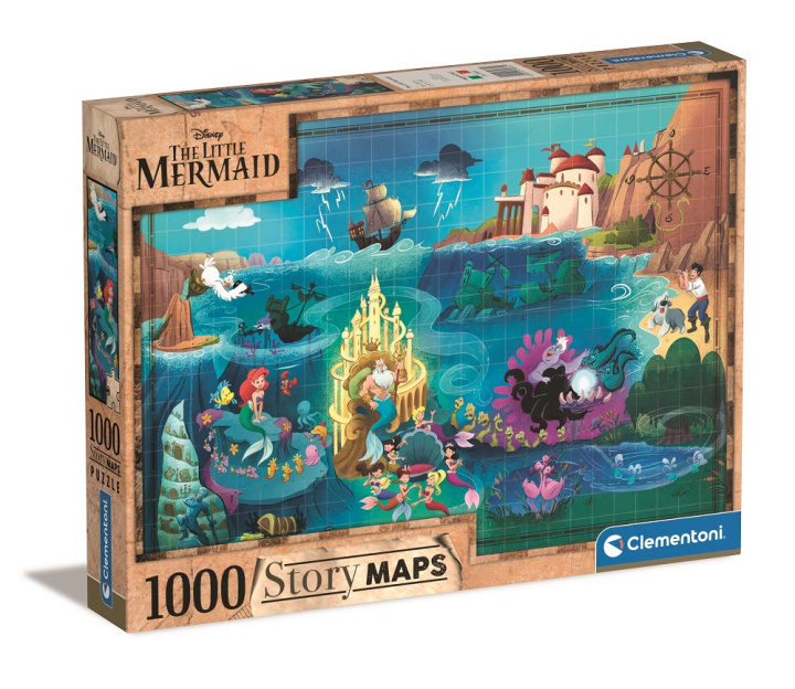 Kniha Puzzle 1000 Story maps mała Syrenka 39664 