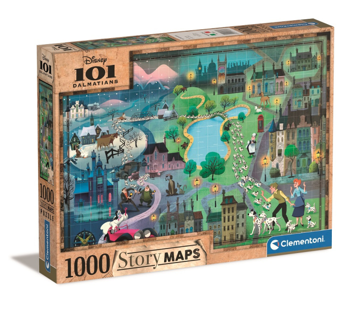 Kniha Puzzle 1000 Story maps 101 Dalmatyńczyków 39665 