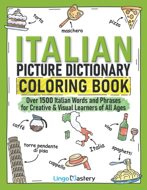 Book Italian Picture Dictionary Coloring Book 