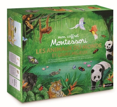 Könyv Coffret Montessori: Les animaux du monde et leurs milieux MH Place