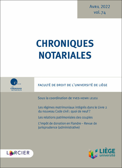 Carte Chroniques notariales - Volume 74 