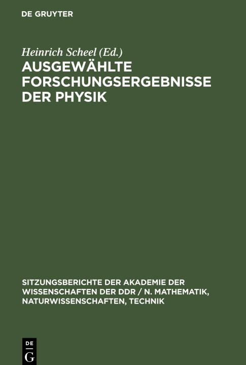 Könyv Ausgewahlte Forschungsergebnisse der Physik 