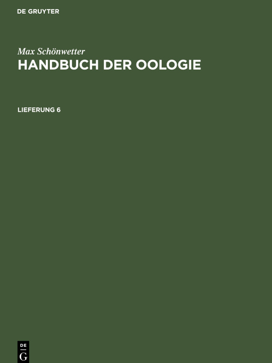 Kniha Handbuch der Oologie 