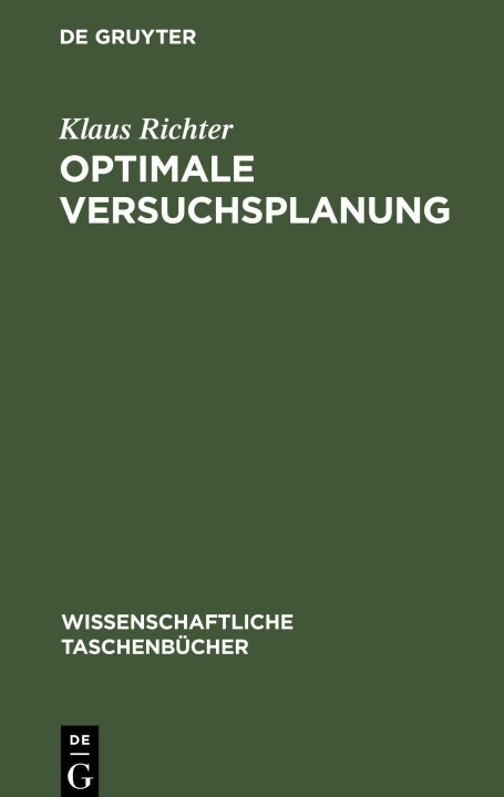 Βιβλίο Optimale Versuchsplanung Klaus Richter
