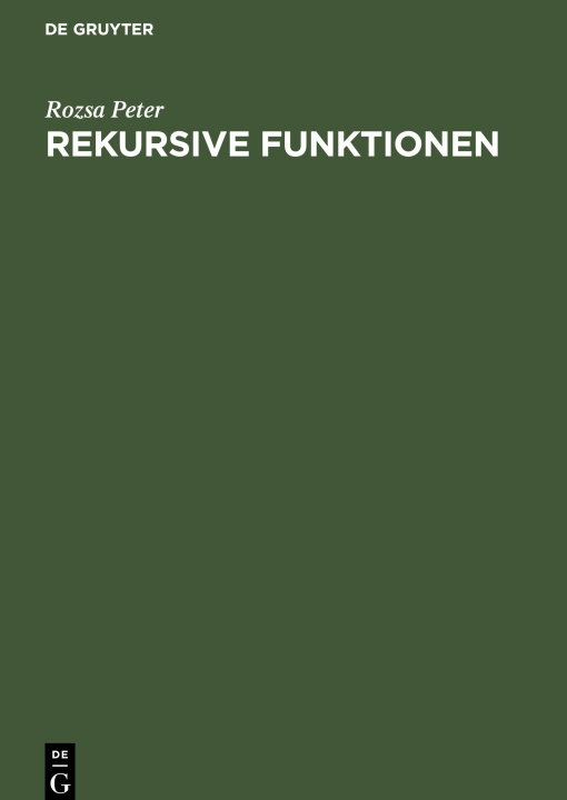 Buch Rekursive Funktionen Rozsa Peter