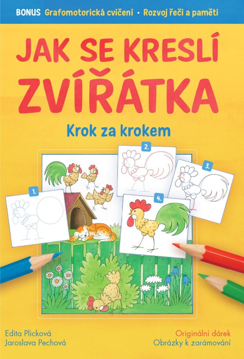 Kniha Jak se kreslí zvířátka krok za krokem Jaroslava Pechová