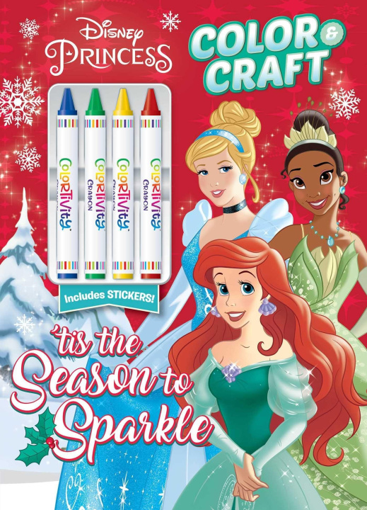 Książka Disney Princess: Tis the Season to Sparkle: Color & Craft with 4 Big Crayons and Stickers 