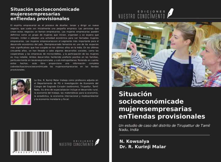 Kniha Situación socioeconómicade mujeresempresarias enTiendas provisionales R. Kurinji Malar