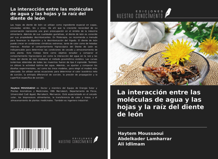 Kniha La interacción entre las moléculas de agua y las hojas y la raíz del diente de león Abdelkader Lamharrar