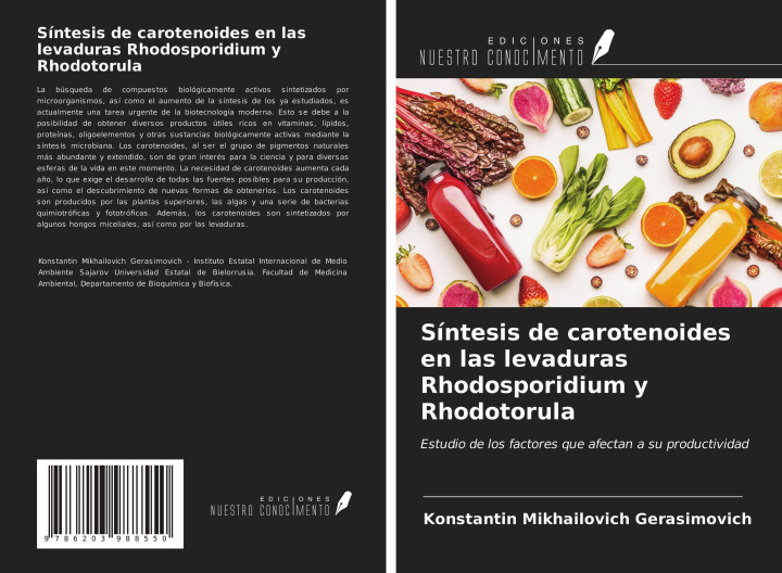 Książka Síntesis de carotenoides en las levaduras Rhodosporidium y Rhodotorula 