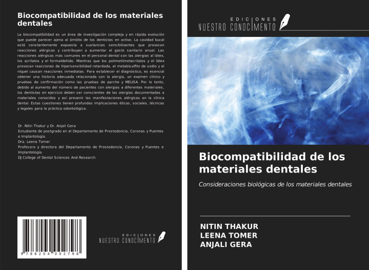 Kniha Biocompatibilidad de los materiales dentales Leena Tomer