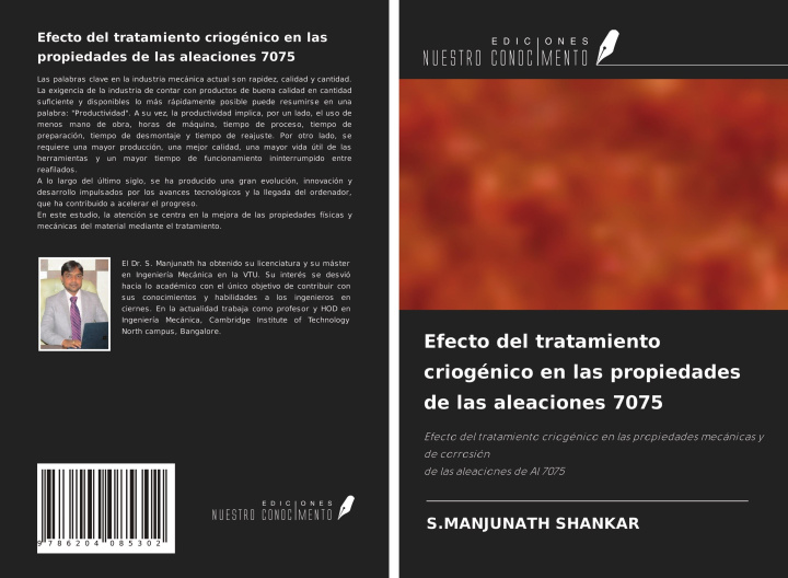 Книга Efecto del tratamiento criogénico en las propiedades de las aleaciones 7075 