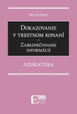 Kniha Dokazovanie v trestnom konaní Miloš Deset