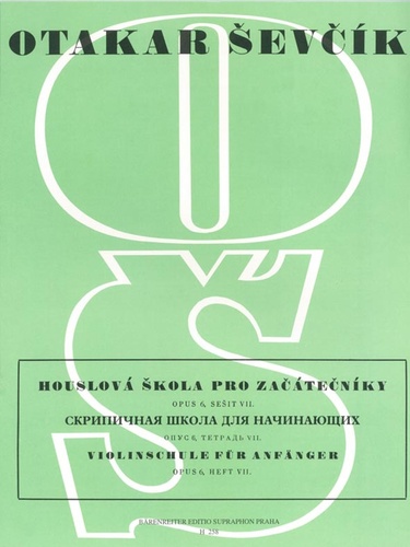 Książka Houslová škola pro začátečníky Opus 6, sešit VII Otakar Ševčík