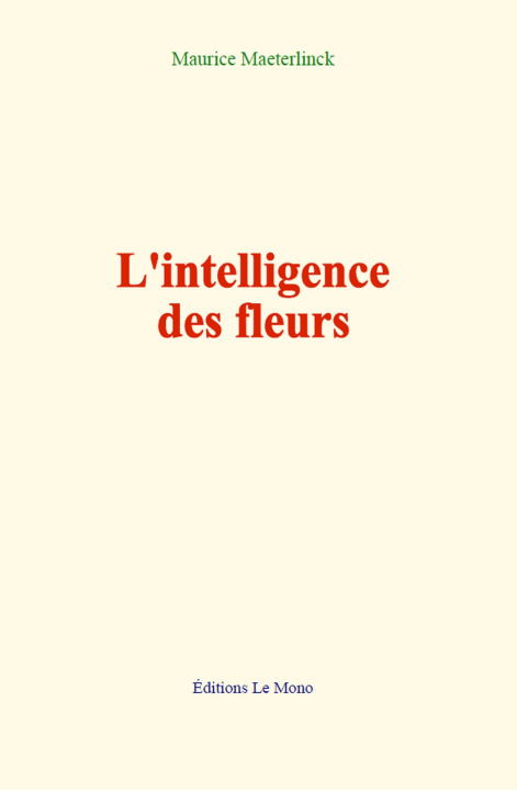 Knjiga L'intelligence des fleurs Maeterlinck