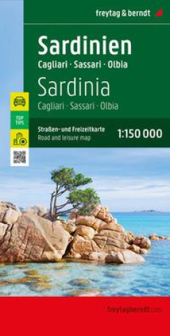 Nyomtatványok Sardinien, Straßen- und Freizeitkarte 1:150.000, freytag & berndt 