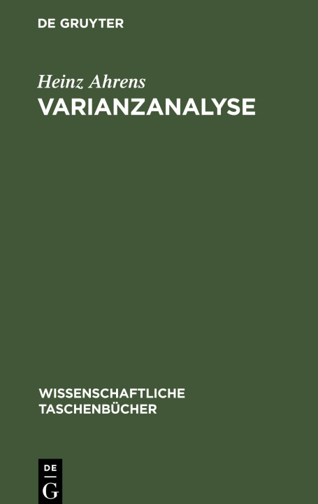 Knjiga Varianzanalyse Heinz Ahrens