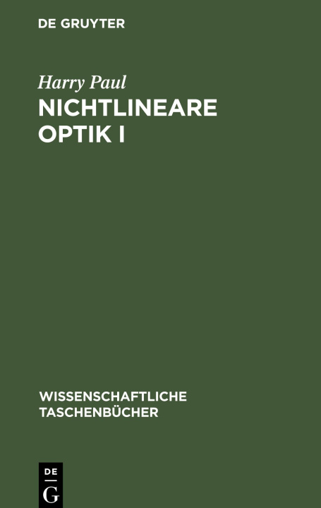 Knjiga Nichtlineare Optik I Harry Paul